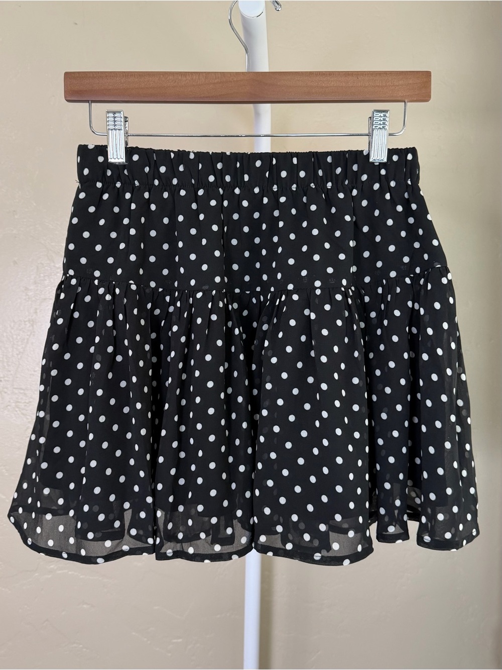 Commense Set Black White Polka Dot Sheer Shirt  Blouse Mini Skirt Small NWT - Picture 5 of 13